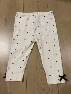 petit main ハート柄パンツ 80cm 白ホワイト ボトムス