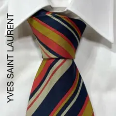 TG2772 YVES SAINT LAURENT ストライプ シルク ネクタイ