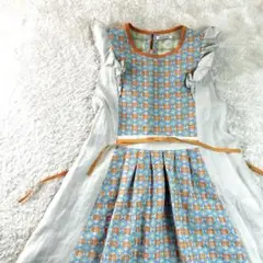 レア✨　HOWTOVENUS ワンピース　刺繍　花柄　ロングワンピース リボン
