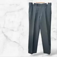 ストレートスラックスパンツ グレー センタープレス フォーマル 下 ウエストゴム