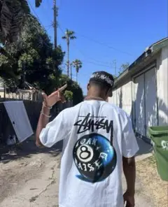 STUSSY ST & BORN X RAISED 8 BALL TEE