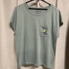 ブルーブルーエ　ハシビロコウ　Tシャツ　フレンチスリーブ　ミントグリーン