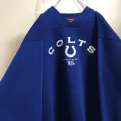 NFL チームスウェット フットボール コルツ 刺繍ロゴ 裏起毛 ブルー 青 L