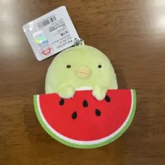 すみっコぐらし カットフルーツ マスコット キーチェーン ぬいぐるみ ぺんぎん？