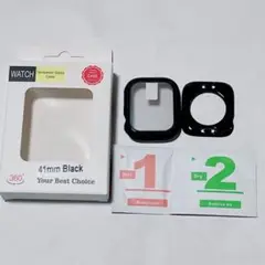 Apple Watch ケース フィルム 一体型 41mm ブラック