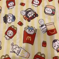 ちいかわ生地はぎれストライプ黄色イエロー＊マクドナルド