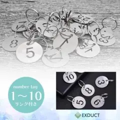 番号タグ 番号札 鍵 キーホルダー 1〜10 シルバー ドア ロッカー 番号
