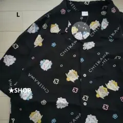 ちいかわ 総柄 半袖 シャツ アロハシャツ 蝶々 L