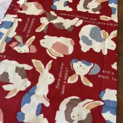 ウサギ柄　プリント生地　端切れ