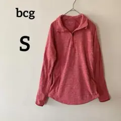 bcg 【S】ハーフジップ フリース プルオーバー 赤 スポーツウェア