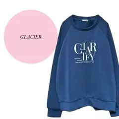 【グラシア】GLACIER♡美品♡ゆったり♡ロゴプリントスウェット【L】ブルー系