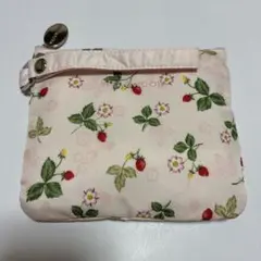WEDGWOOD ワイルドストロベリー ポーチ付エコバッグ ピンク