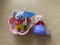 シルバニアファミリー コアラとクマの人形 お花のベッド 3点セット