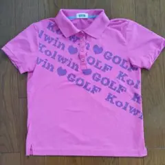 kolwin ピンク GOLF ロゴ ポロシャツ Lサイズ