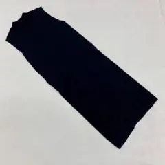 Vain ニットワンピース ノースリーブ ロング丈 ブラック ハイネック 9号