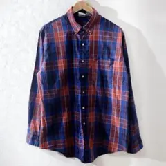 90s saddlebrook チェック長袖シャツ　メンズ　L アメカジ　古着