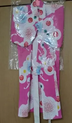 【新品】ピンク風鈴柄　浴衣 　日本製　90cm