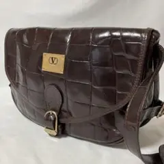 ヴァレンティノガラヴァーニ ショルダーバッグ クロコ型押し ゴールド金具