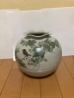 陶額 陶板 花鳥図 メジロ めじろ 目白 中村陶志人 九谷焼 吊り