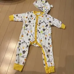 Disney 動物柄 ベビーパジャマ 帽子付き