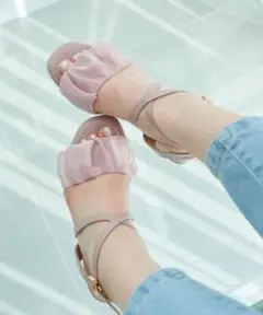 【MAJESTIC LEGON】 シアーギャザーサンダル【使用品】最終値下げ
