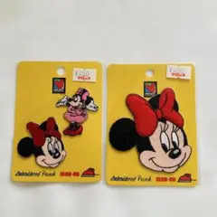 ミニーマウス ワッペン 刺繍 レトロ MICKEY UNLIMITED 2個