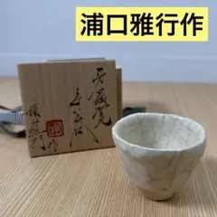 焼き物　陶器　青磁盃　浦口雅行　骨董品　古美術 一部予約販売】 作家もの酒呑 飛青瓷盃 浦口雅行 青磁酒器 桐箱