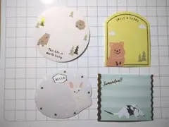 動物メッセージカード4種類
