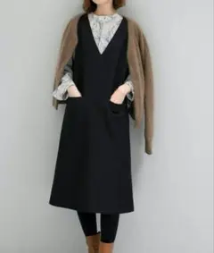 URBAN RESEARCH ROSSO Vネックワンピース ジャンパースカート
