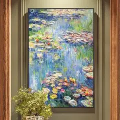 デジタル油絵　数字油絵　塗り絵　DIY絵　モネ睡蓮01数字キット40＊50 cm