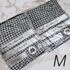 新品　メンズ　トランクス　ネイビー　チェック　綿100%　抗菌防臭加工　やわらか