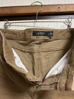 LAUREN ベージュ コーデュロイ スリムフィットパンツ
