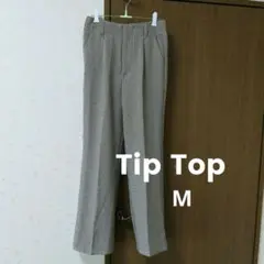 【Tip Top】ガンクラブのチェック柄❁︎タック入りスラックスパンツ M