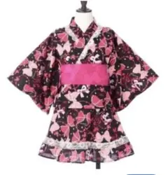 美品タグあり！帯つき！ディズニー　セパレート　浴衣ドレス レースフリル　100