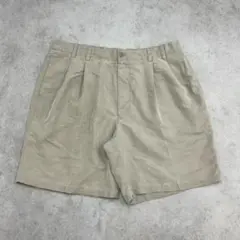 チノショーツ　チノパン　ショートパンツ　無地　ポケット　古着　ベージュ　W36