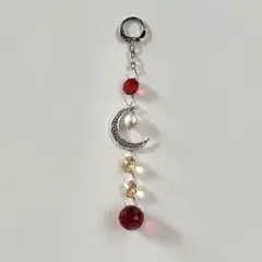 ハンドメイド 三日月のサンキャッチャー レッド