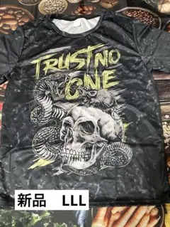 スカルと蛇のグラフィックTシャツ Lサイズ　LAJ