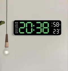 9 インチ大型デジタル壁時計 USB 電源 TEMP 湿度週自動調光 置時計
