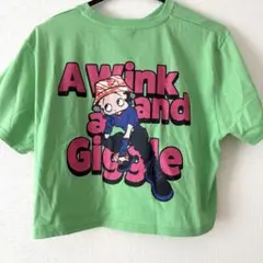 ❤️1回着用　ベティちゃんのTシャツ　グリーン　緑　Lサイズ　BETTY BOOP