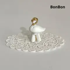フラミンゴ　フェーブ　フェーヴ　フランス　陶器　ミニチュア　置物　鳥