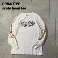 PRIMITIVE scate boad スケボー　ストリート　ロンT 白　M