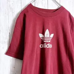 【海外モデル】OLD adidas ワインレッド トレフォイル Tシャツ #69
