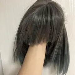 グレーと青のグラデーション ボブウィッグ