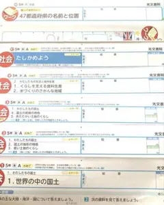 小学5年　社会　1学期　カラーテスト　東京書籍　光文書院　A