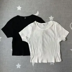 ユニクロ リブクロップドTシャツ ×2枚