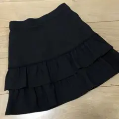 chopin deuxショパン 黒 フリルスカート 130cm