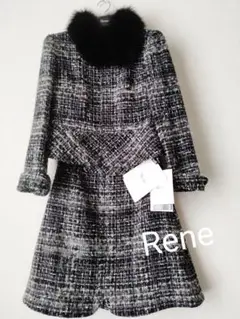 ☆未使用Reneルネツイードフォックスファーセットアップスーツ36☆