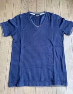 〈美品〉NICOLE CLUB FOR MEN ネイビー Vネック Tシャツ