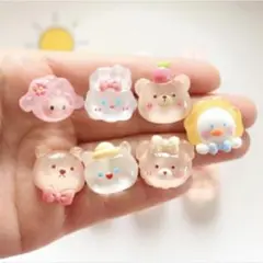 5個入 動物 デコパーツ バラ売り可 1個25円