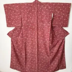着物 濃い ピンク 花柄 着丈150cm【250】